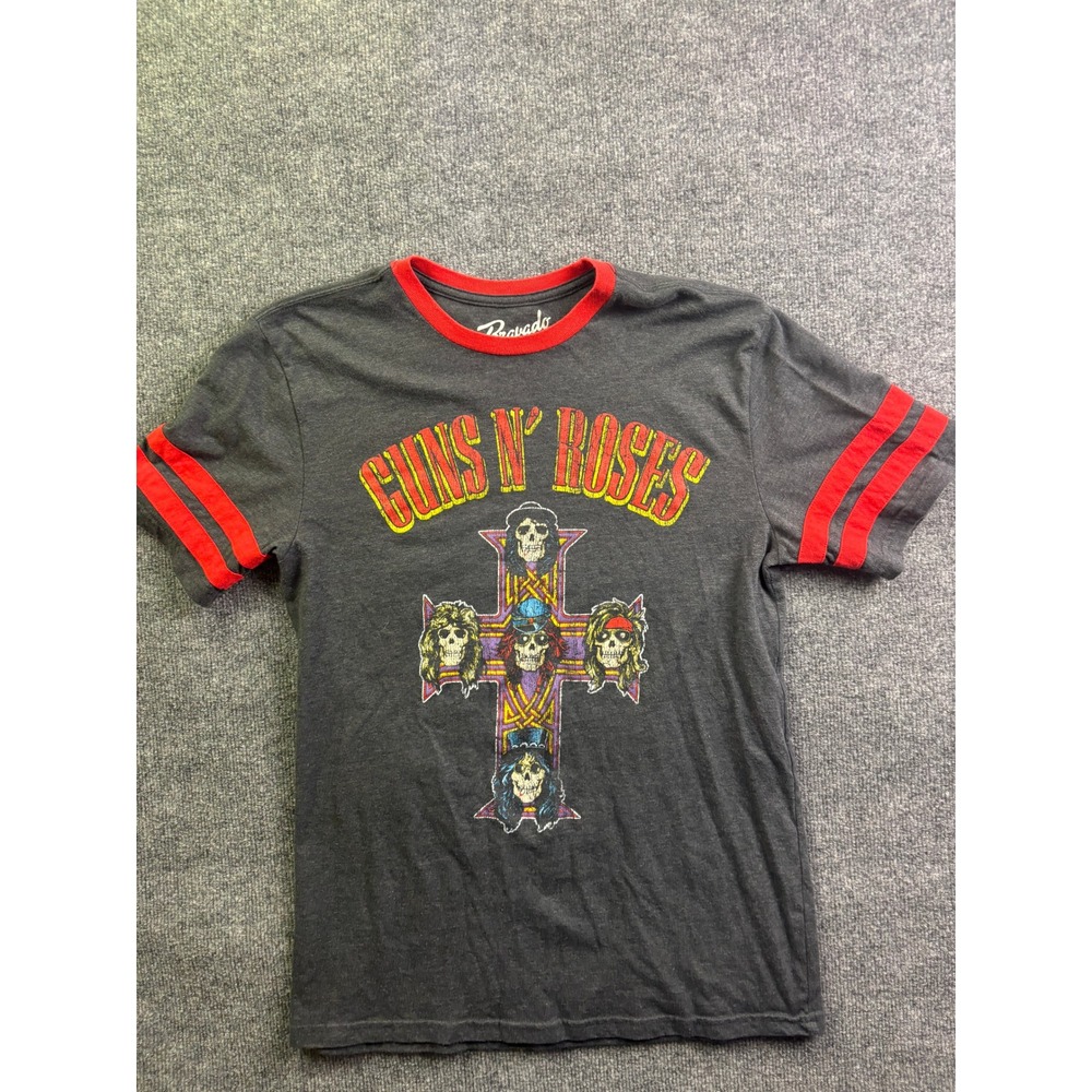Bravado Guns N' Roses T-Shirt Mens L Gray Red Ringer Appetite For Destruction